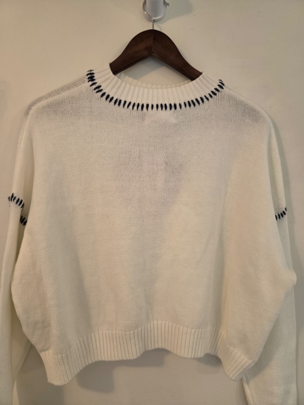 NWT Jessica Simpson XS white sweater cotton strawberry fruit coastal preppy - Picture 12 of 13